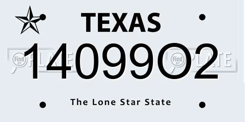 14099O2 Texas License Plate