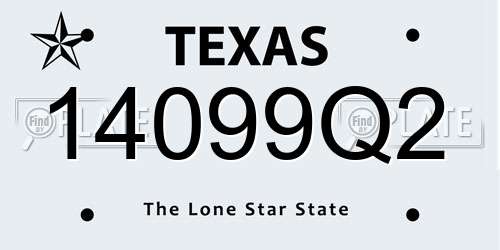 14099Q2 Texas License Plate