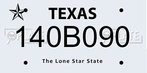 140B090 Texas License Plate