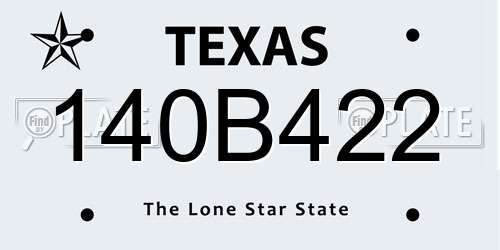 140B422 Texas License Plate