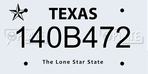140B472 Texas License Plate