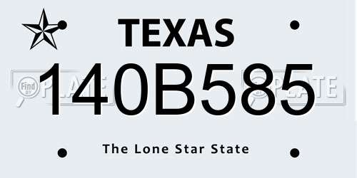 140B585 Texas License Plate