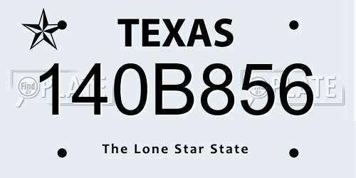 140B856 Texas License Plate