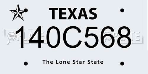 140C568 Texas License Plate
