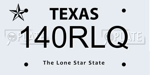 140RLQ Texas License Plate