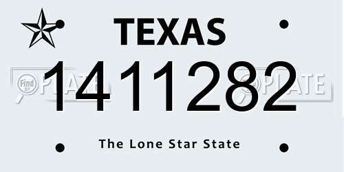 1411282 Texas License Plate
