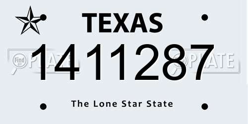 1411287 Texas License Plate