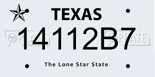 14112B7 Texas License Plate