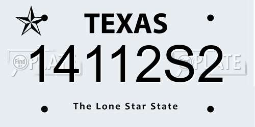 14112S2 Texas License Plate