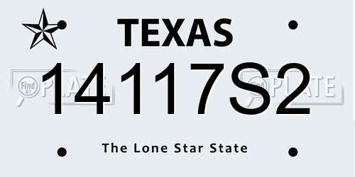 14117S2 Texas License Plate
