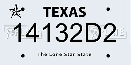 14132D2 Texas License Plate