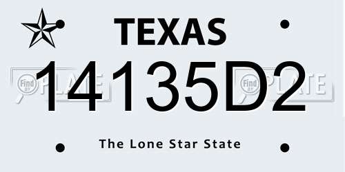14135D2 Texas License Plate