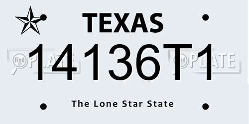 14136T1 Texas License Plate