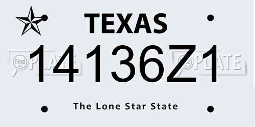 14136Z1 Texas License Plate