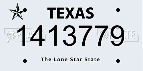 1413779 Texas License Plate