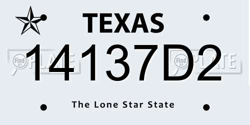 14137D2 Texas License Plate