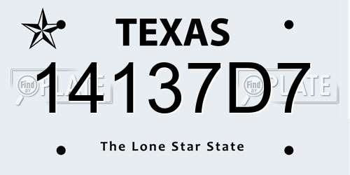 14137D7 Texas License Plate