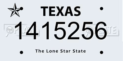 1415256 Texas License Plate