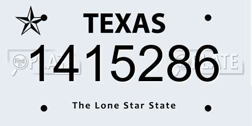 1415286 Texas License Plate