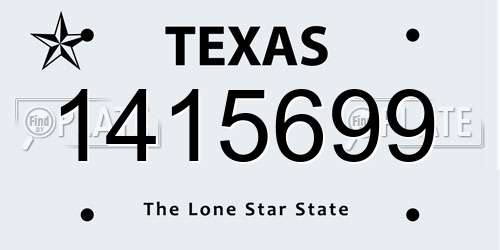 1415699 Texas License Plate