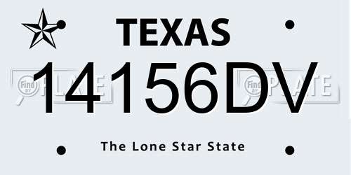 14156DV Texas License Plate