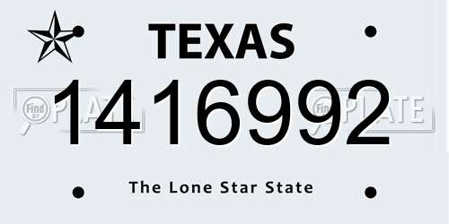 1416992 Texas License Plate