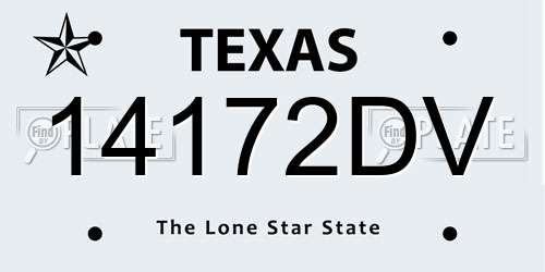 14172DV Texas License Plate