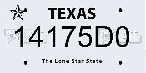 14175D0 Texas License Plate