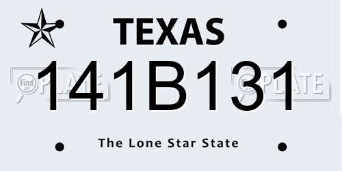 141B131 Texas License Plate