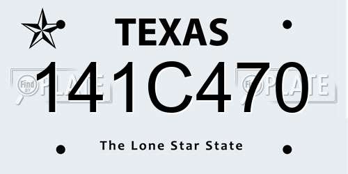 141C470 Texas License Plate
