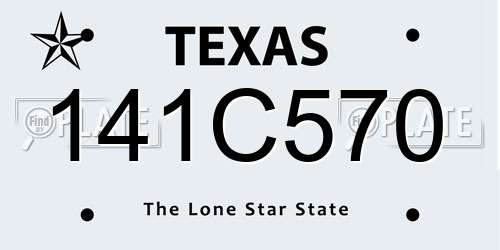 141C570 Texas License Plate