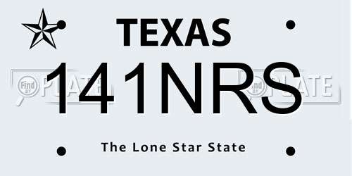 141NRS Texas License Plate