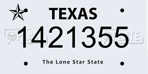 1421355 Texas License Plate