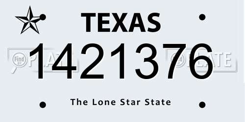 1421376 Texas License Plate