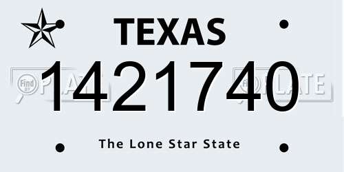 1421740 Texas License Plate