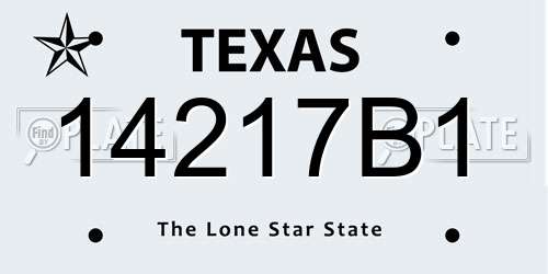 14217B1 Texas License Plate