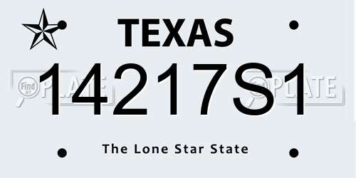 14217S1 Texas License Plate