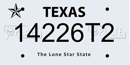 14226T2 Texas License Plate