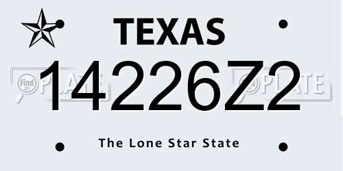 14226Z2 Texas License Plate