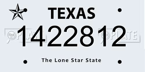 1422812 Texas License Plate
