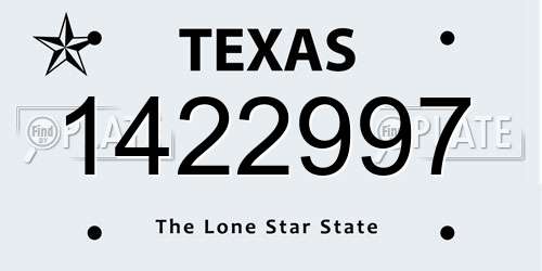 1422997 Texas License Plate