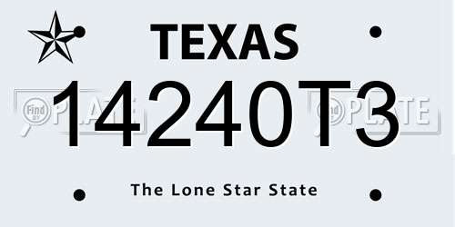 14240T3 Texas License Plate