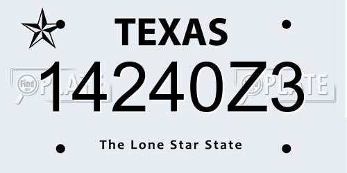 14240Z3 Texas License Plate