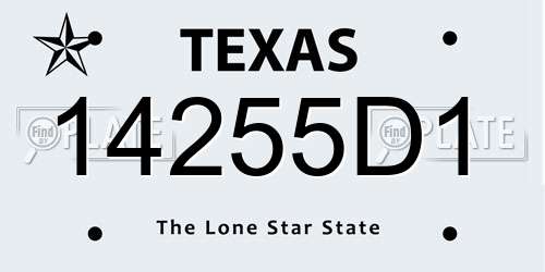 14255D1 Texas License Plate