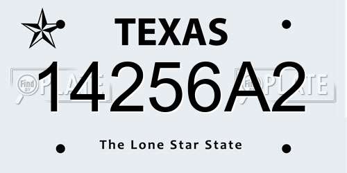 14256A2 Texas License Plate