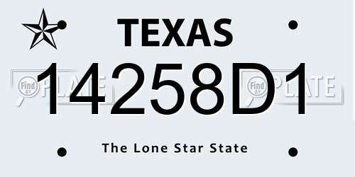 14258D1 Texas License Plate
