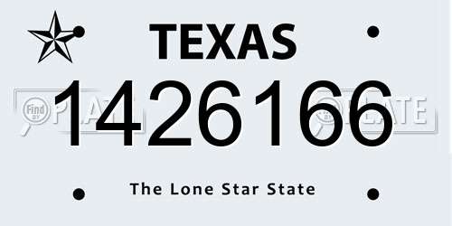 1426166 Texas License Plate