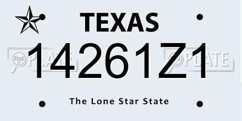 14261Z1 Texas License Plate