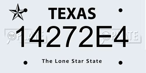 14272E4 Texas License Plate