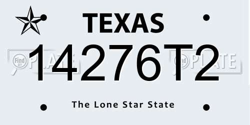 14276T2 Texas License Plate